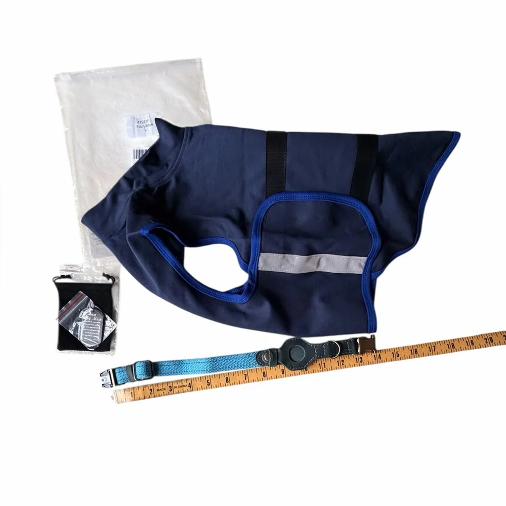 New Dog Lover Dog Mom Bundle - Anxiety Shirt (L), Collar (S), Keychain